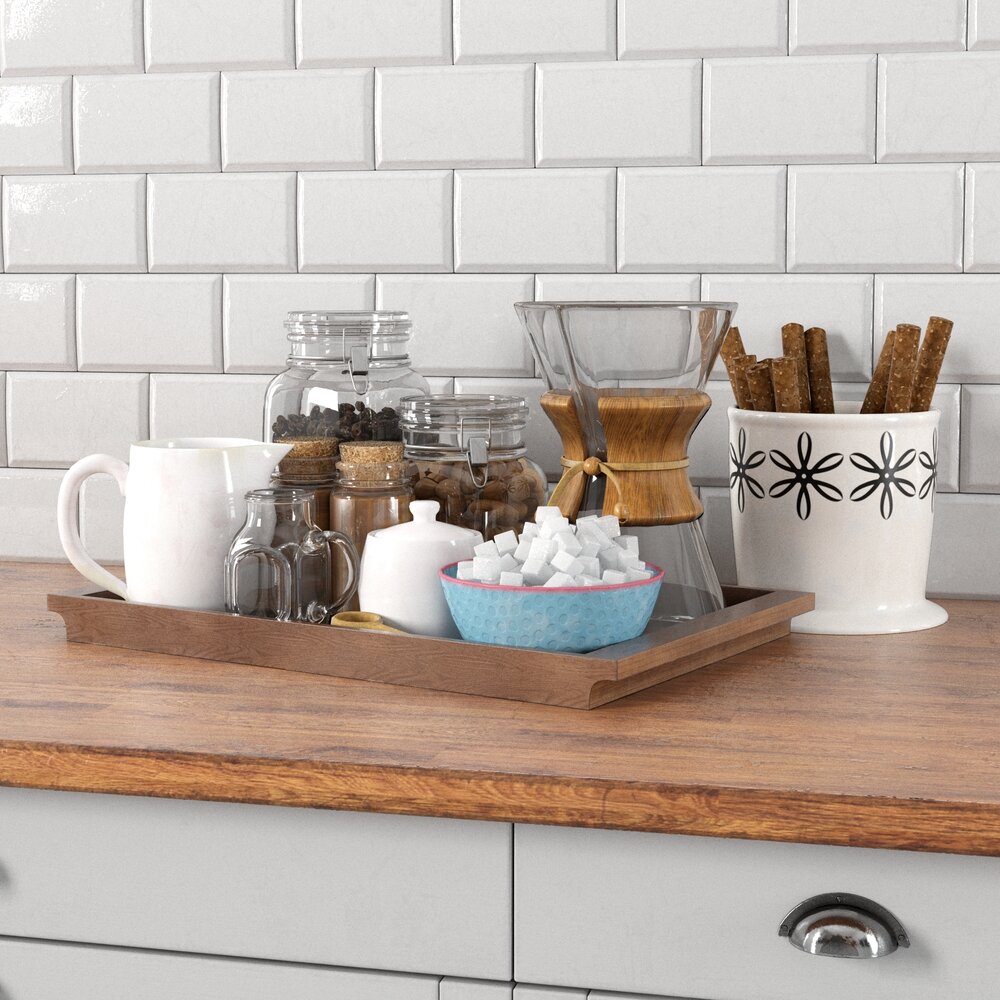 Kitchen Countertop Coffee Station Modello 3D