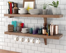 Kitchen Shelf Decor and Storage 3D-Modell