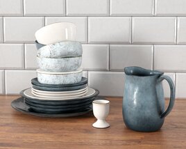 Ceramic Tableware Ensemble Modello 3D