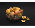 Basket of Fresh Peaches Modello 3D