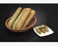 Assorted Breadsticks in Basket 3D 모델 