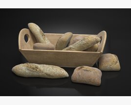 Artisan Bread Selection 3D 모델 