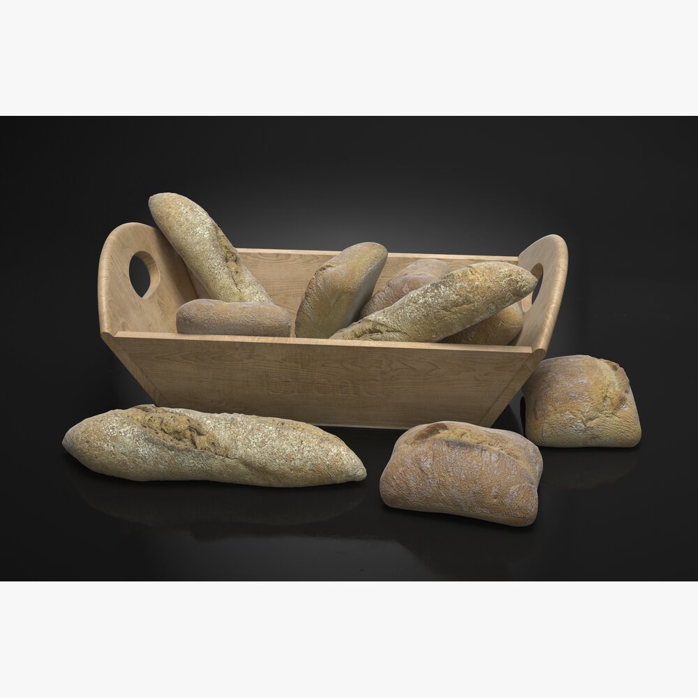 Artisan Bread Selection 3D model