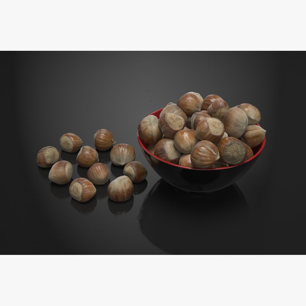 Bowl of Hazelnuts 3D 모델 