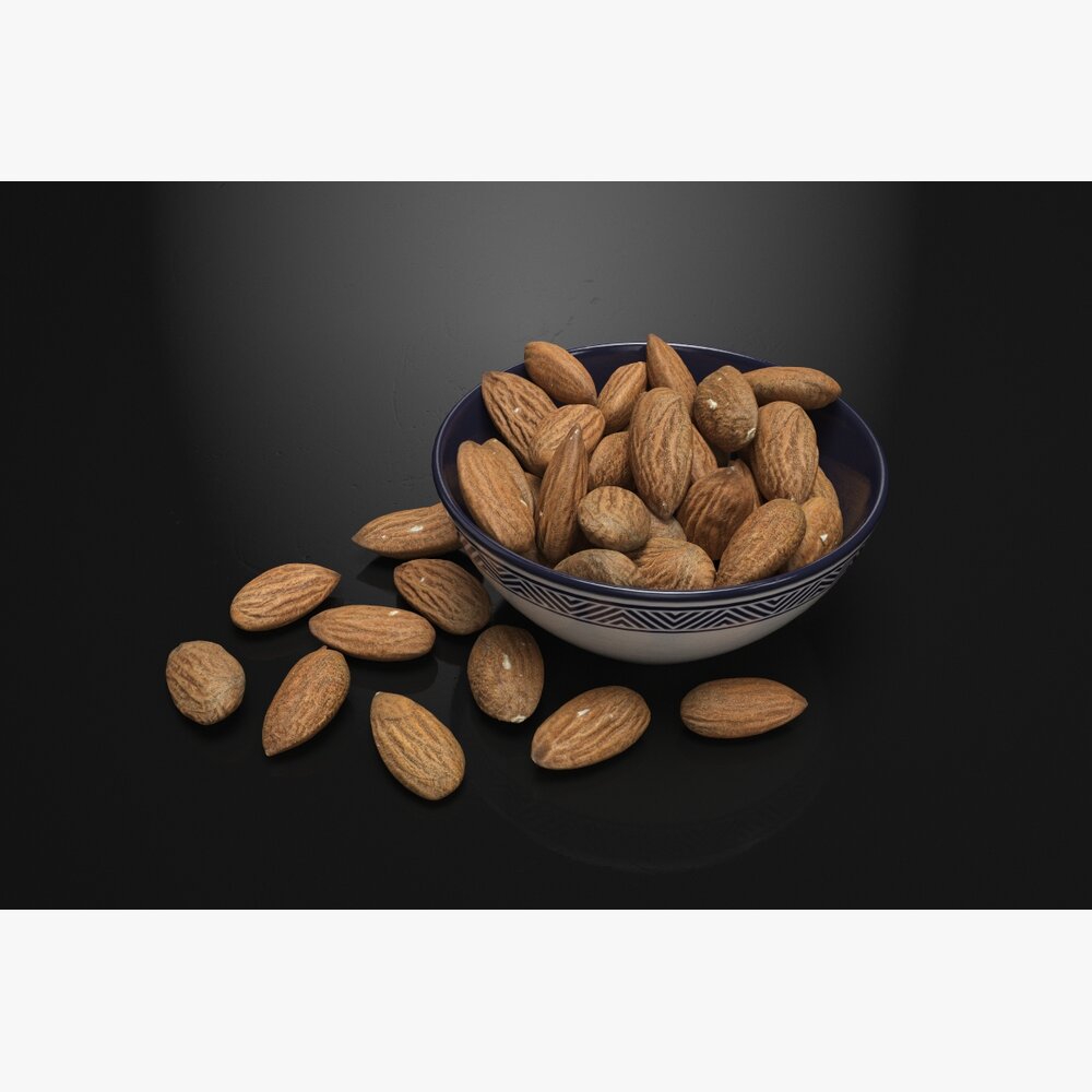 Bowl of Almonds 3D model