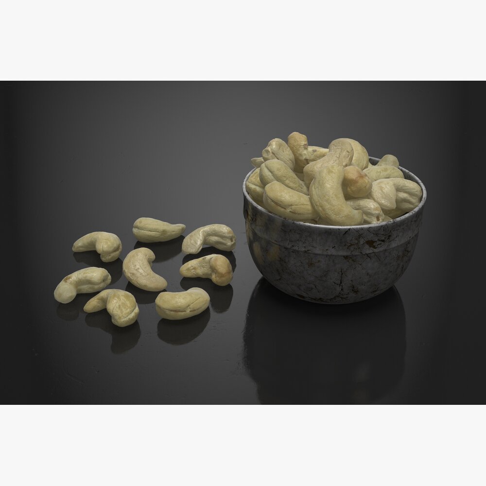 Bowl of Cashew Nuts 3D model