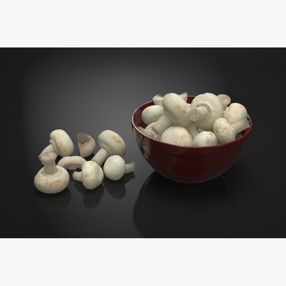 Bowl of Mushrooms 3D model