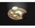 Artisan Cheese Selection on Wooden Board 3d model