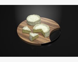 Artisan Cheese Selection on Wooden Board Modelo 3d
