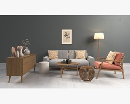 Contemporary Living Room Ensemble 3D model