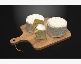 Artisan Camembert Cheese Selection 3D model