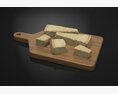 Rustic Wooden Cheese Board Modèle 3d