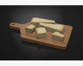 Rustic Wooden Cheese Board 3D-Modell