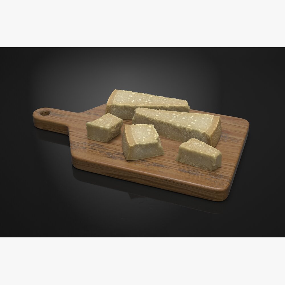Rustic Wooden Cheese Board 3D model