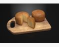 Artisan Cheese Collection on Wooden Board 3D-Modell