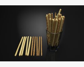 Breadsticks in a Glass Modèle 3D