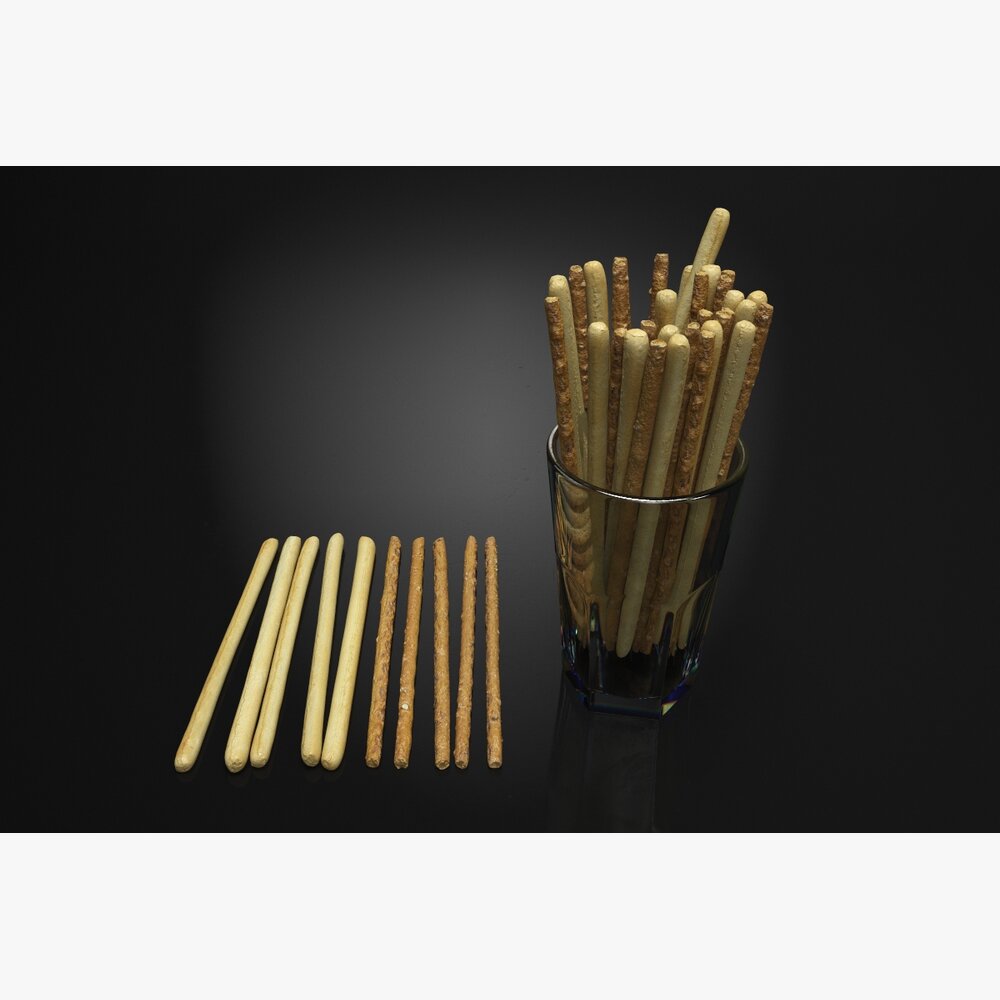 Breadsticks in a Glass 3D model