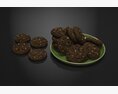Chocolate Chip Cookies on a Plate Modello 3D