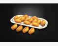 Silver Tray with Madeleines 3D 모델 