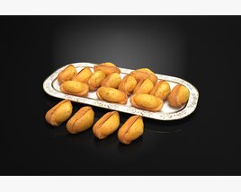 Silver Tray with Madeleines 3Dモデル