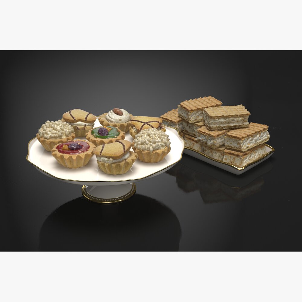 Assorted Pastries Platter 3D model