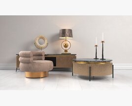 Elegant Living Room Decor 04 Modello 3D