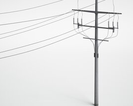 Utility Pole and Power Lines Modelo 3D