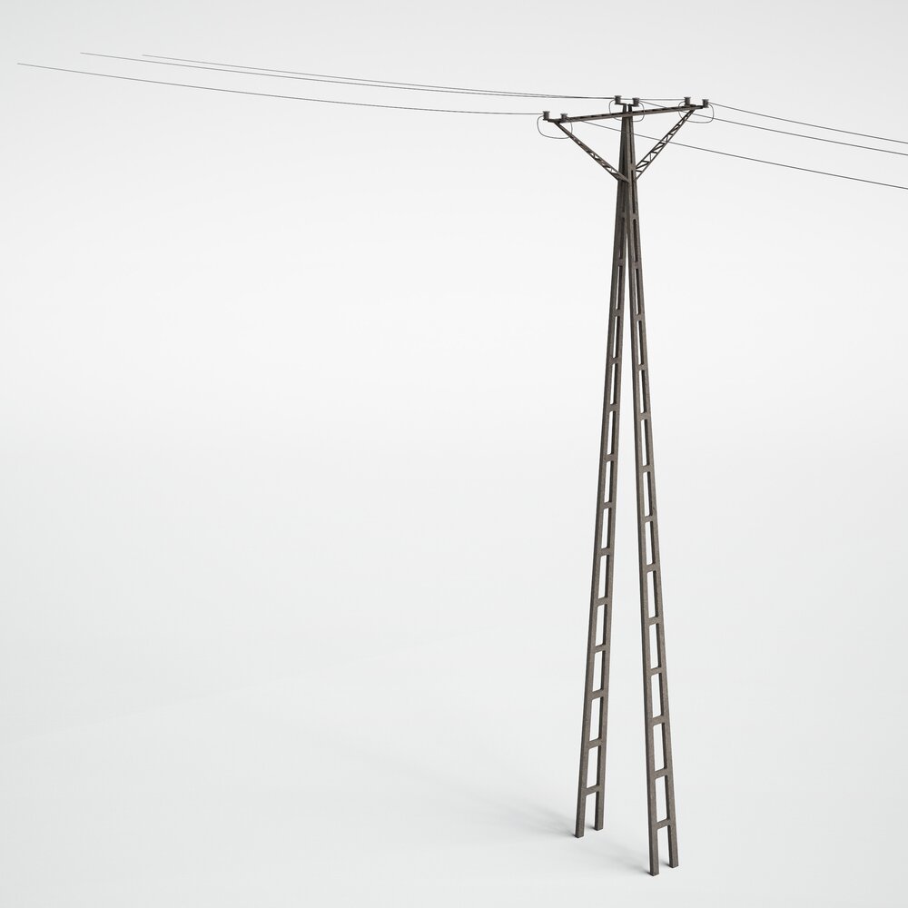 Electricity Pylon Standing Tall 3D 모델 