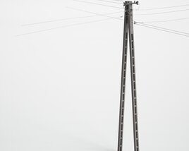 Utility Pole and Cables 3D model
