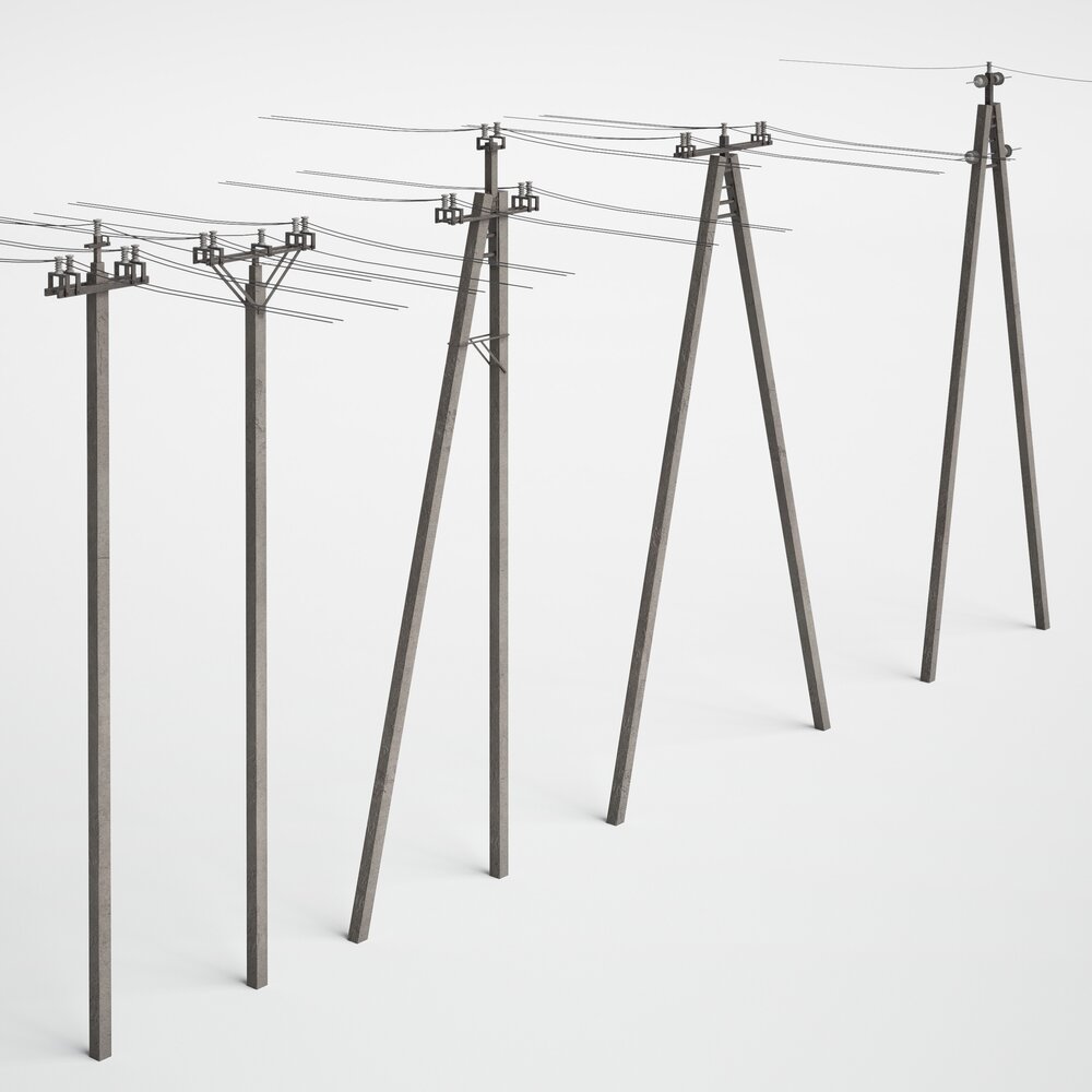Utility Poles 3D model