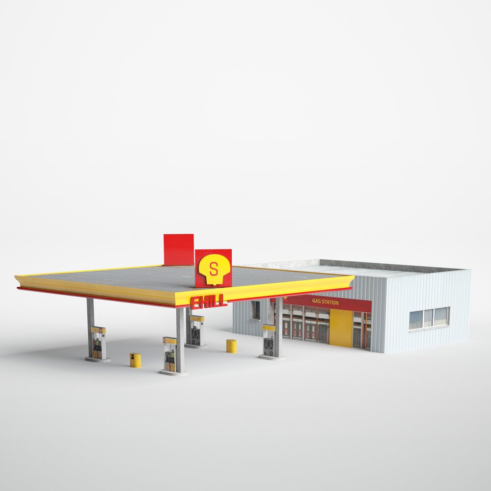 Gas Station Modèle 3D