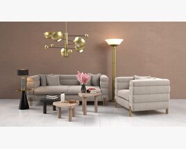 Modern Living Room Elegance 3D 모델 