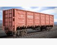 Red Freight Wagon Modelo 3d