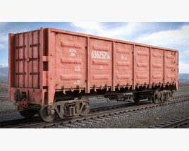Red Freight Wagon 3Dモデル
