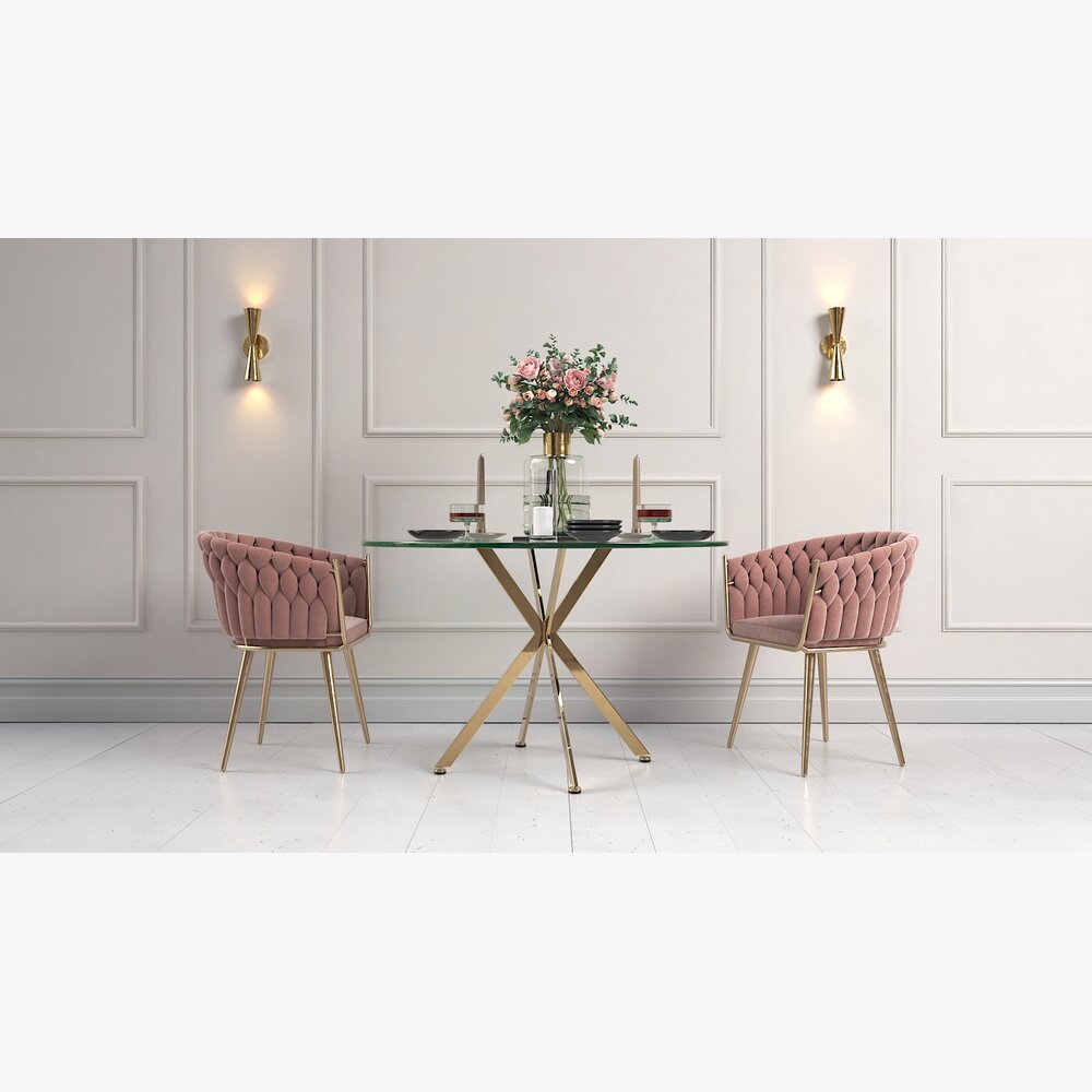 Elegant Dining Duo Modèle 3D