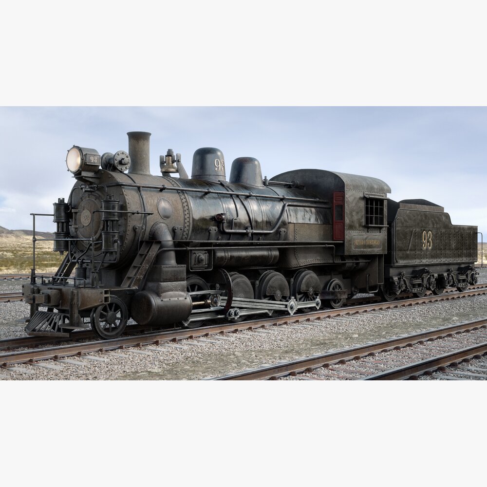 Vintage Steam Locomotive 3D модель