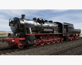 Classic Steam Locomotive 3D 모델 