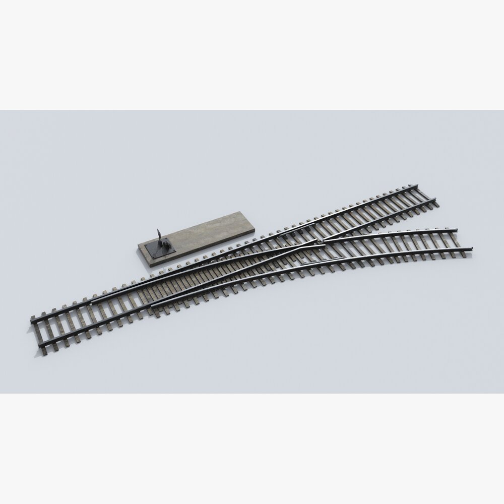 Railroad Switch Track 3D-Modell