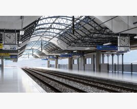 Modern Train Station Platform Modello 3D