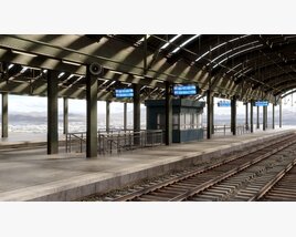 Railway Station Platform 02 3D 모델 