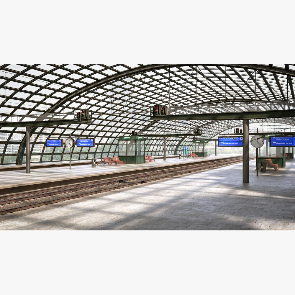 Railway Station Platform 03 Modèle 3D