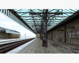 Railway Station Platform 04 Modelo 3D