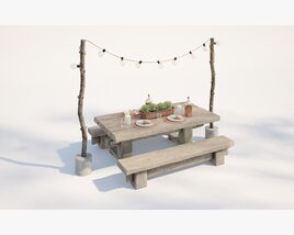 Outdoor Dining Set Modelo 3d