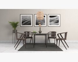 Modern Dining Room Set Modello 3D