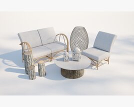 Contemporary Patio Furniture Set 3D-Modell