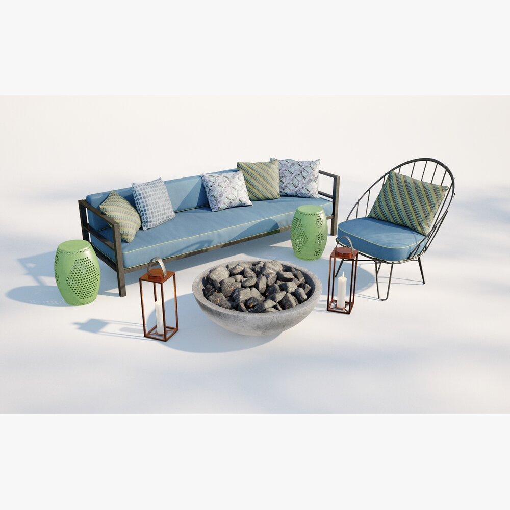 Outdoor Relaxation Set 3D-Modell