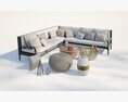 Modern Living Room Sectional Sofa Set 3D модель