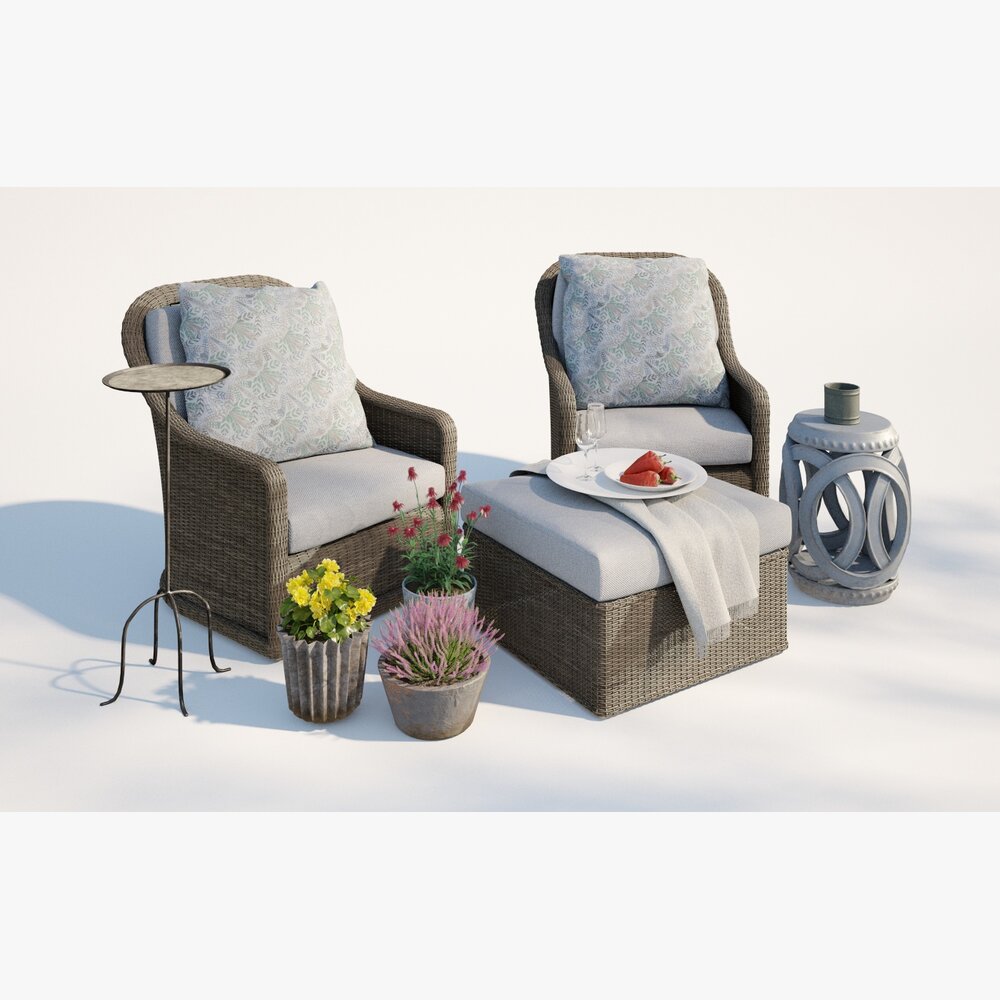 Patio Relaxation Corner 3D-Modell