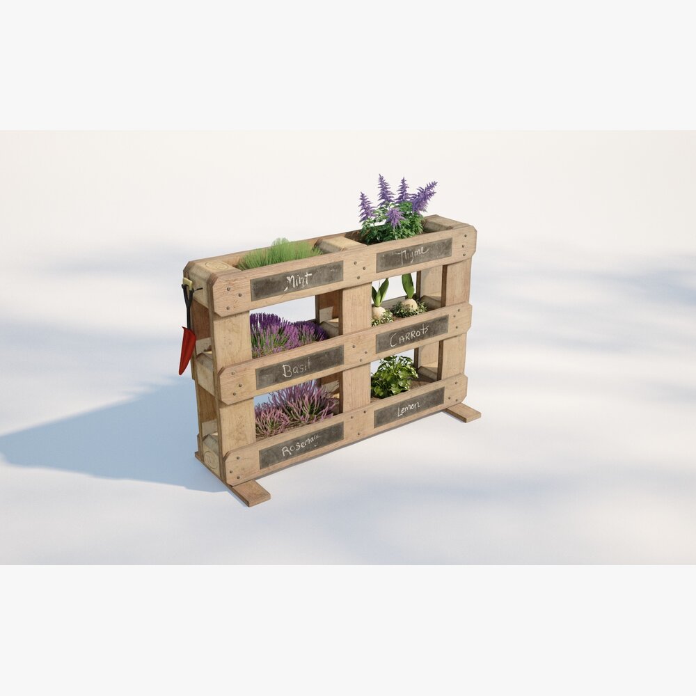 Pallet Garden Planter 3D model