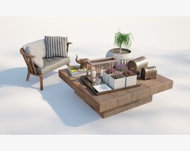 Garden Living Room Set 3D-Modell